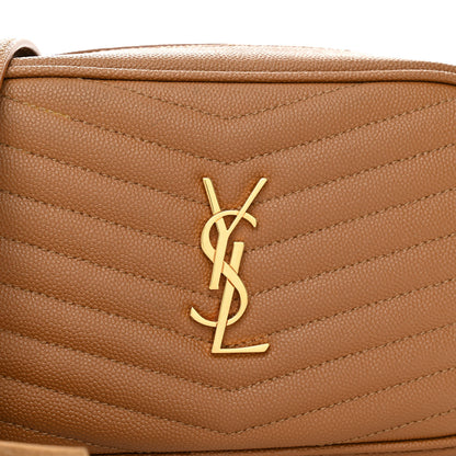 Saint Laurent Grain De Poudre Matelasse Monogram Mini Lou Camera Bag Dark Natural 7 of 9