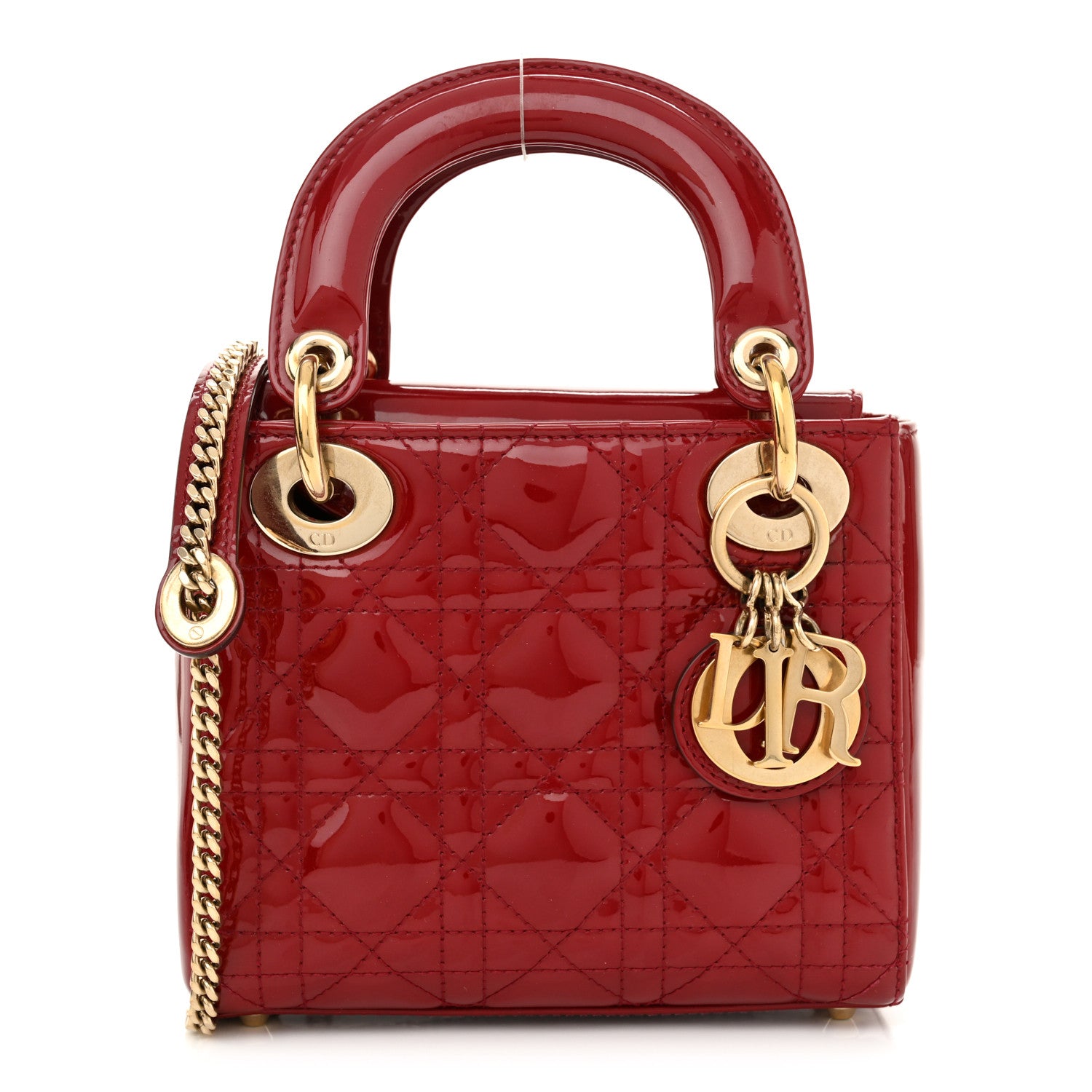 Christian Dior Patent Cannage Mini Lady Dior Red 1 of 10