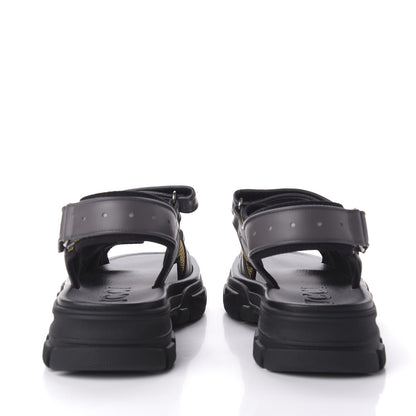 Gucci X SEGA Nappa Mesh Mens Aguru Sandals 10 Loess Black 5 of 8
