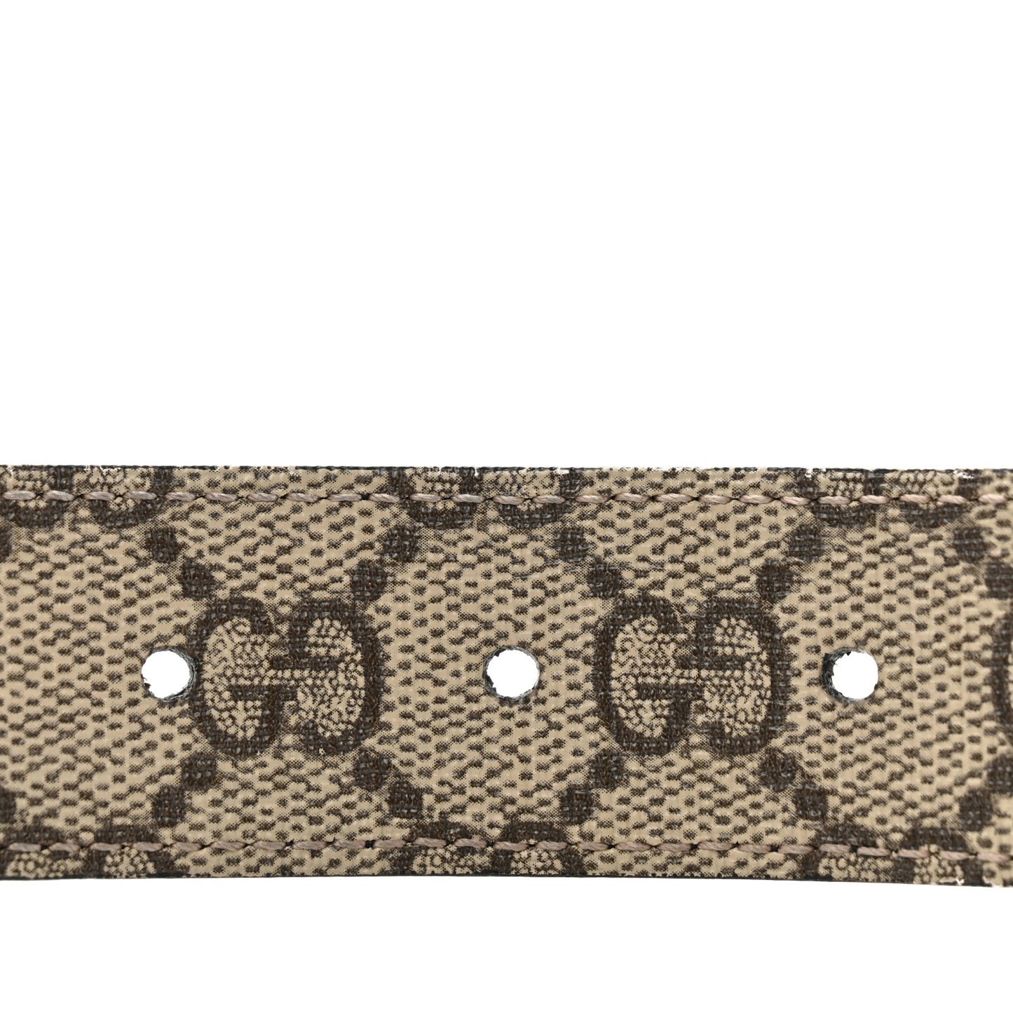 GG Supreme Monogram Plutone Calfskin Double G Reversible 30mm Belt 75 30 Beige Ebony Black