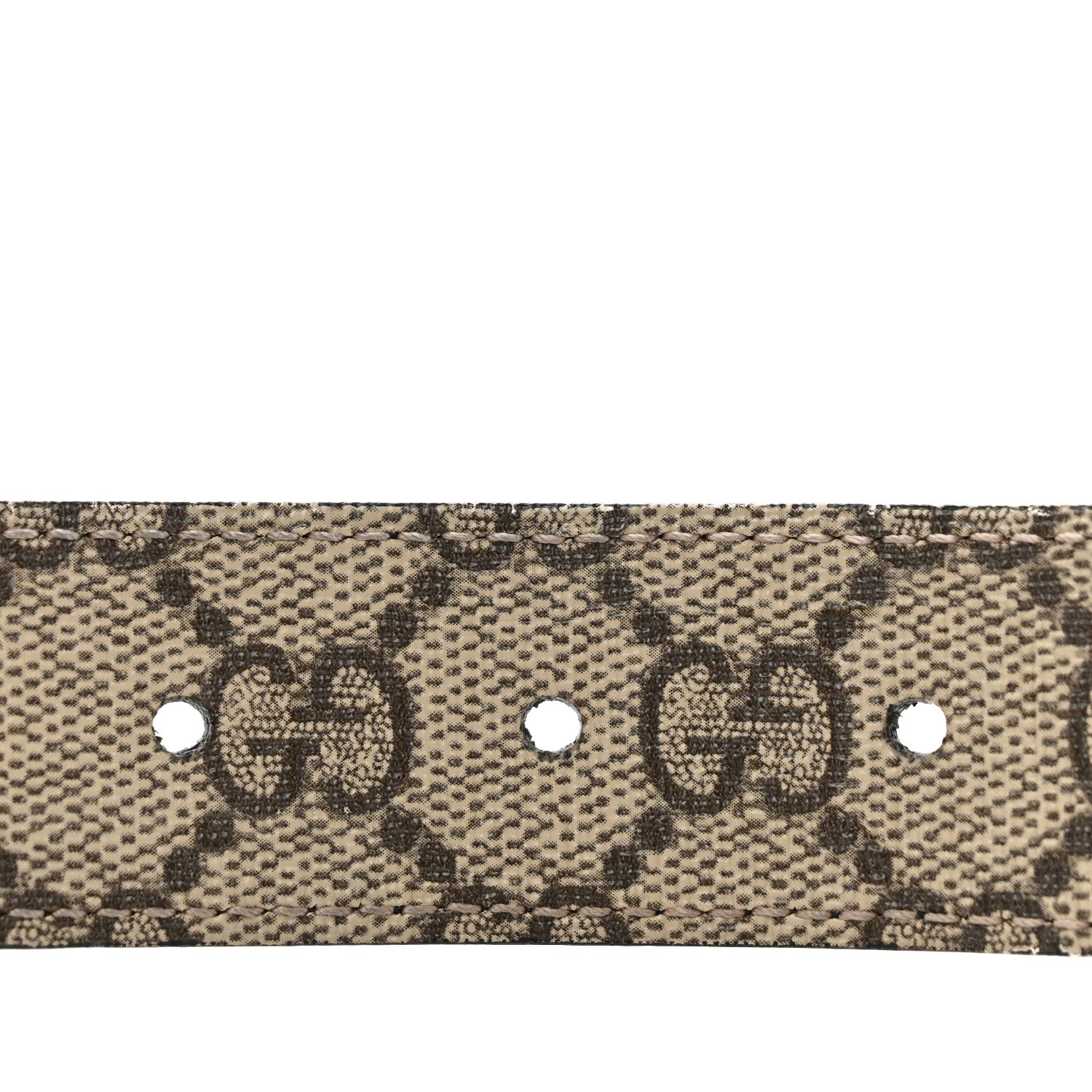 Gucci GG Supreme Monogram Plutone Calfskin Double G Reversible 30mm Belt 75 30 Beige Ebony Black 3 of 7