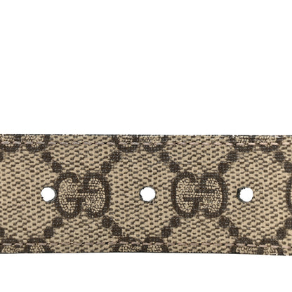 Gucci GG Supreme Monogram Plutone Calfskin Double G Reversible 30mm Belt 75 30 Beige Ebony Black 3 of 7