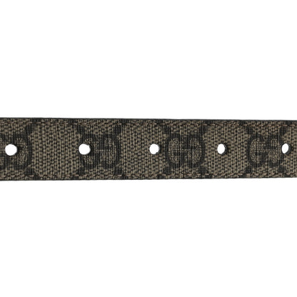 Gucci GG Supreme Monogram Plutone Calfskin Double G Reversible 30mm Belt 85 34 Beige Ebony Black 5 of 7