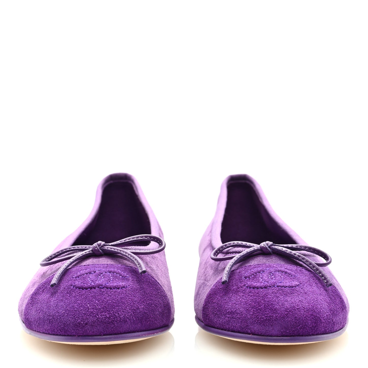 Suede Cap Toe CC Ballerina Flats 38.5 Purple Dark Purple