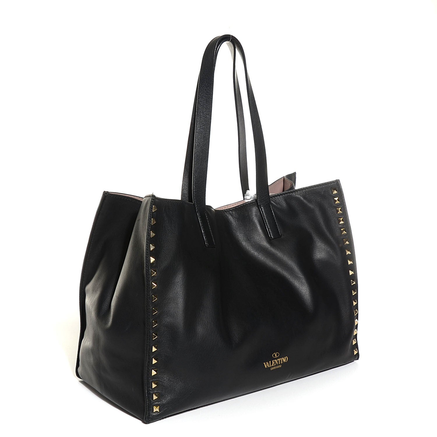 Valentino Garavani Nappa Large Rockstud Soft Tote Black 3 of 9