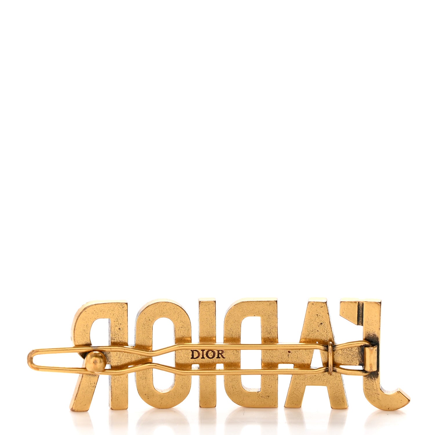 Christian Dior Crystal J'Adior Logo Barrette Gold 3 of 4