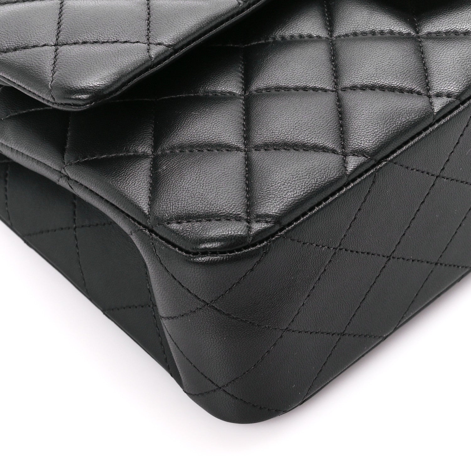 Chanel Lambskin Quilted Medium Double Flap Black 10 of 12