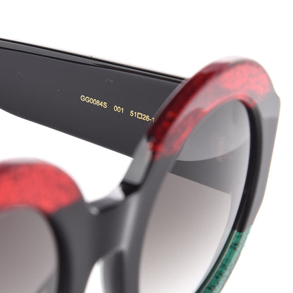 Gucci Acetate Round GG0084S Sunglasses Black Red Green 5 of 6