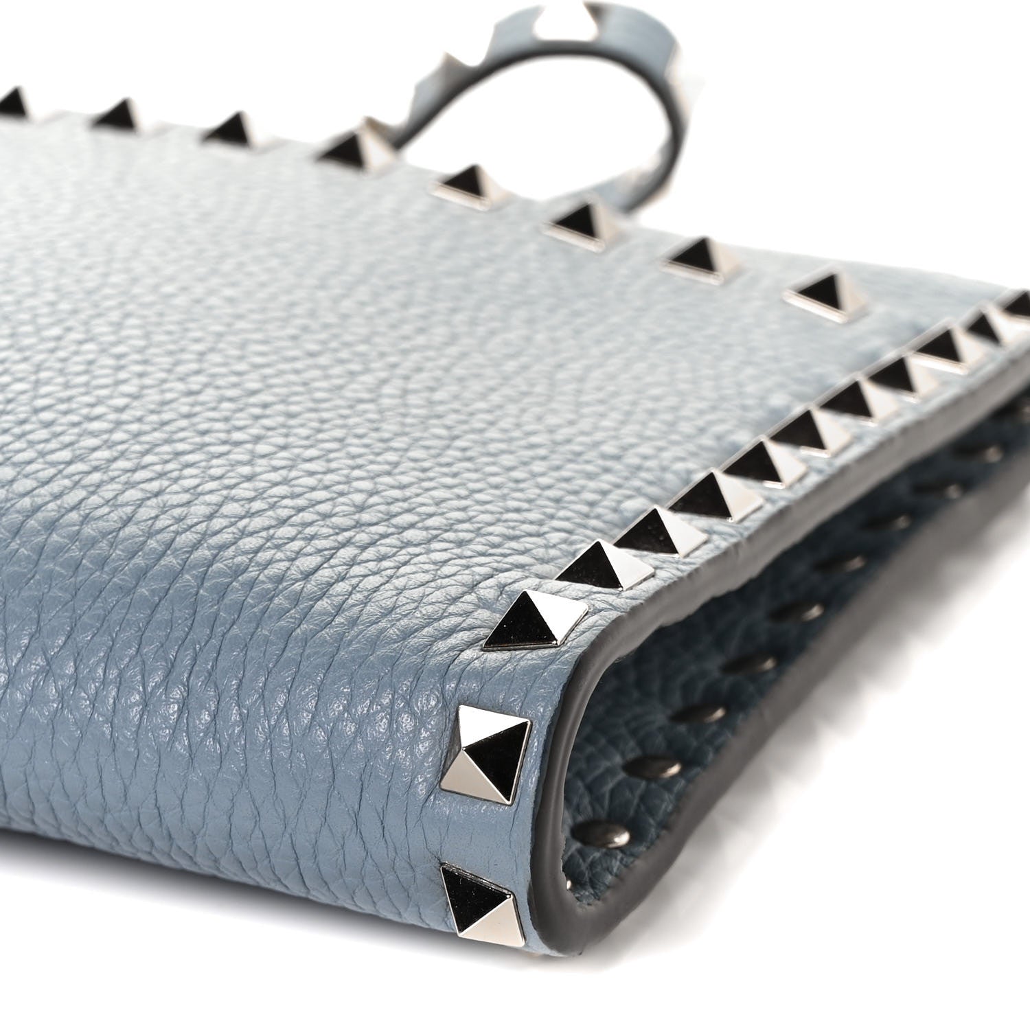 Valentino Garavani Calfskin Rockstud Wristlet Clutch Blue 8 of 8