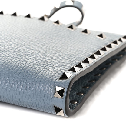 Valentino Garavani Calfskin Rockstud Wristlet Clutch Blue 8 of 8