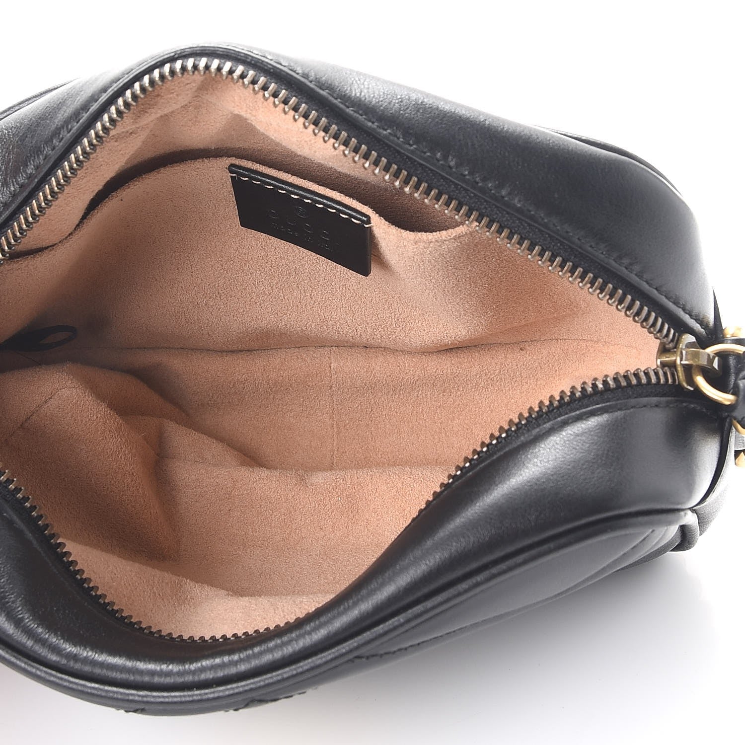 Gucci Calfskin Matelasse Mini GG Marmont Chain Shoulder Bag Black 5 of 10