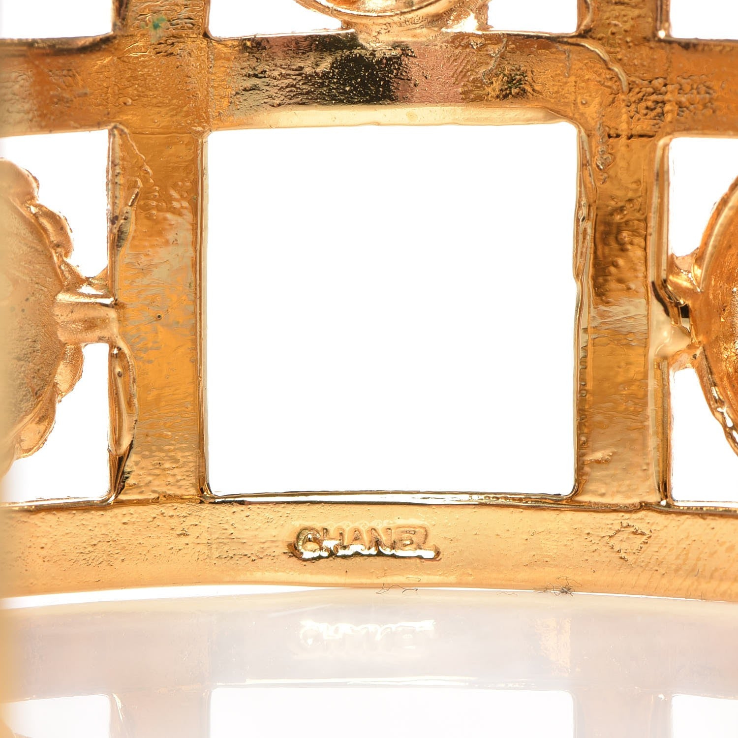 Chanel Metal CC Clover Cuff Gold 4 of 6