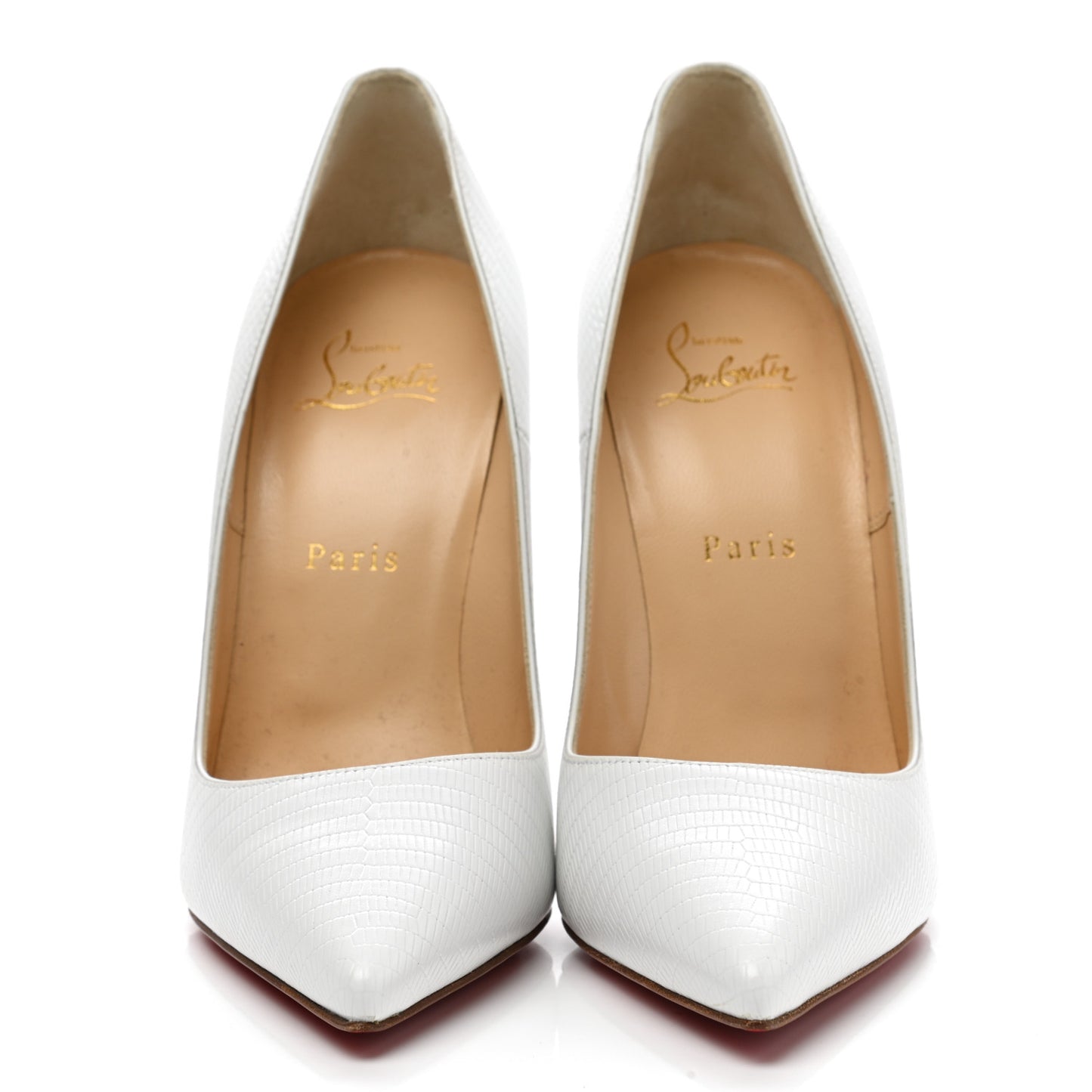 Calfskin Lizard Embossed So Kate 120 Pumps 39 White