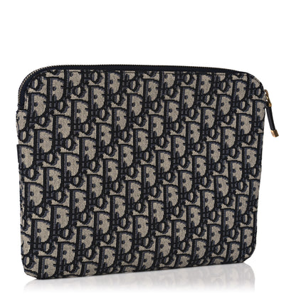Christian Dior Oblique Pouch Clutch Blue 3 of 8
