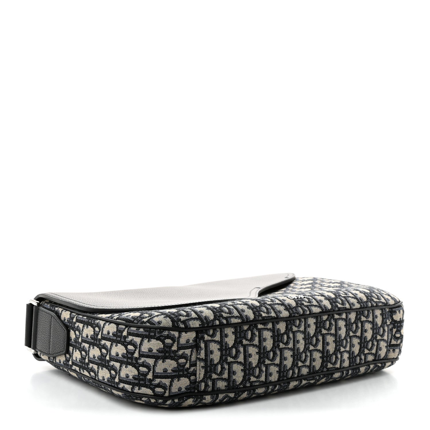 Christian Dior Grained Calfskin Oblique Large Saddle Messenger Black 4 of 12