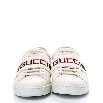 Gucci Calfskin Stripe Womens New Ace Sneakers 39 New Mystic White Ecru Red Flame 2 of 8