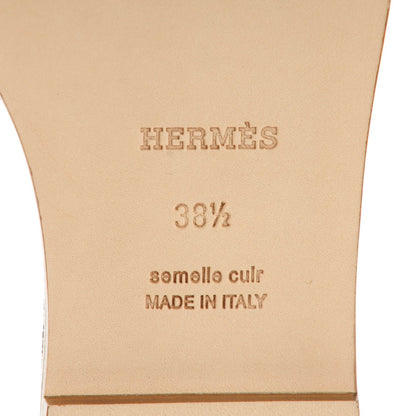 Hermes Box Calfskin Oran Sandals 38.5 Gold 7 of 7
