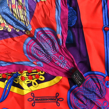 Hermes Silk Brandebourgs Tattoo Scarf 90 Fuchsia Vermillion 3 of 3
