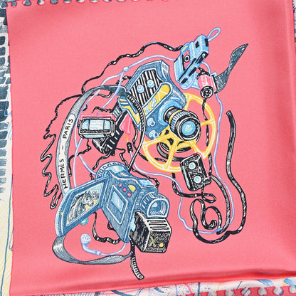Hermes Silk Chevaloscope Scarf 90 Rose Bleu Multicolor 3 of 6