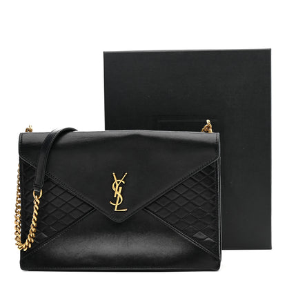 Saint Laurent Lambskin Quilted Monogram Gaby Chain Bag Black 17 of 17