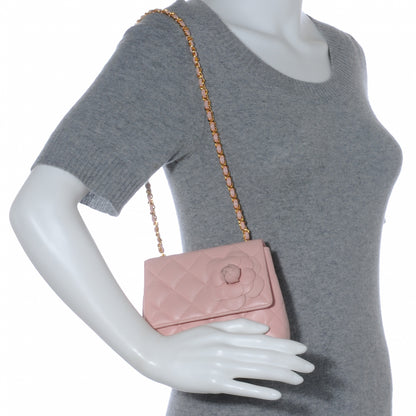 Chanel Lambskin Camellia Mini Flap Pink 2 of 8