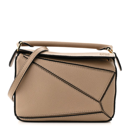 Loewe Grained Calfskin Mini Puzzle Bag Sand 1 of 10