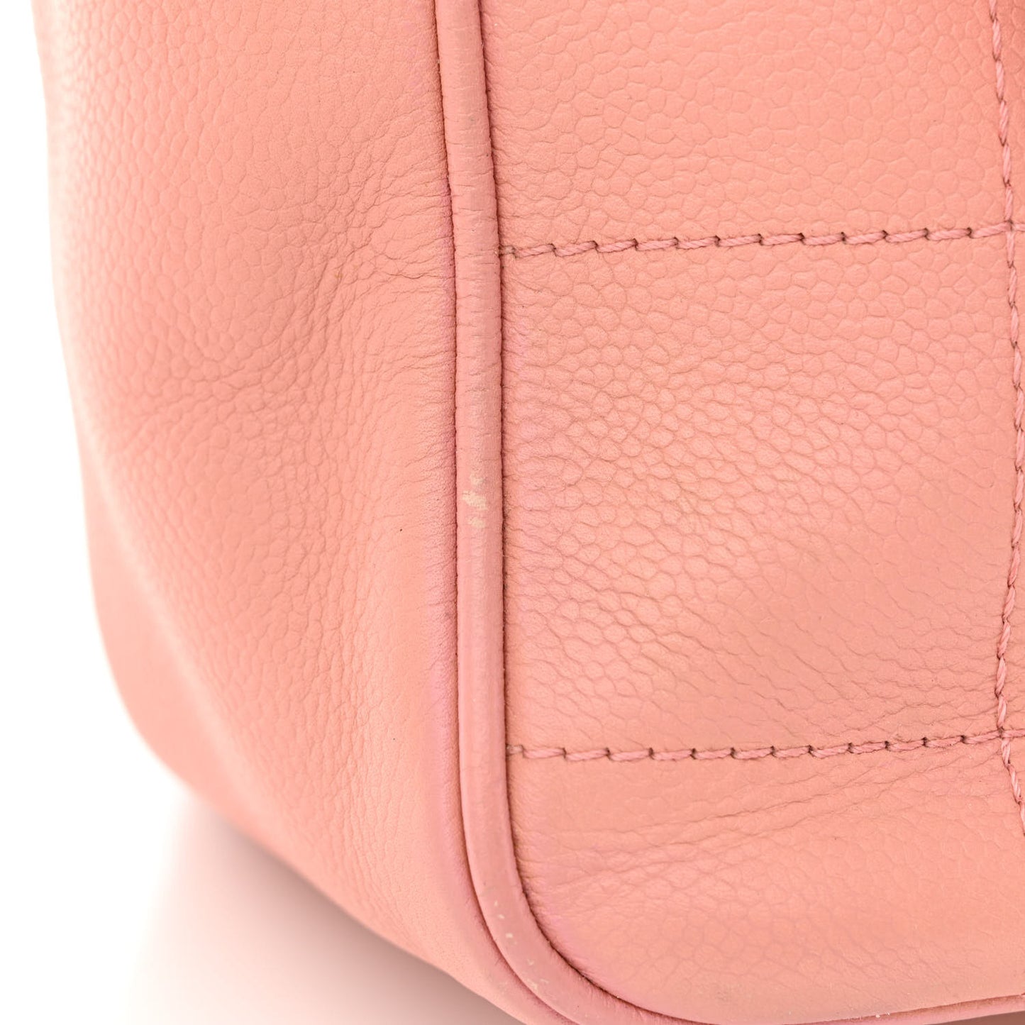 Caviar Square Stitched Tote Pink
