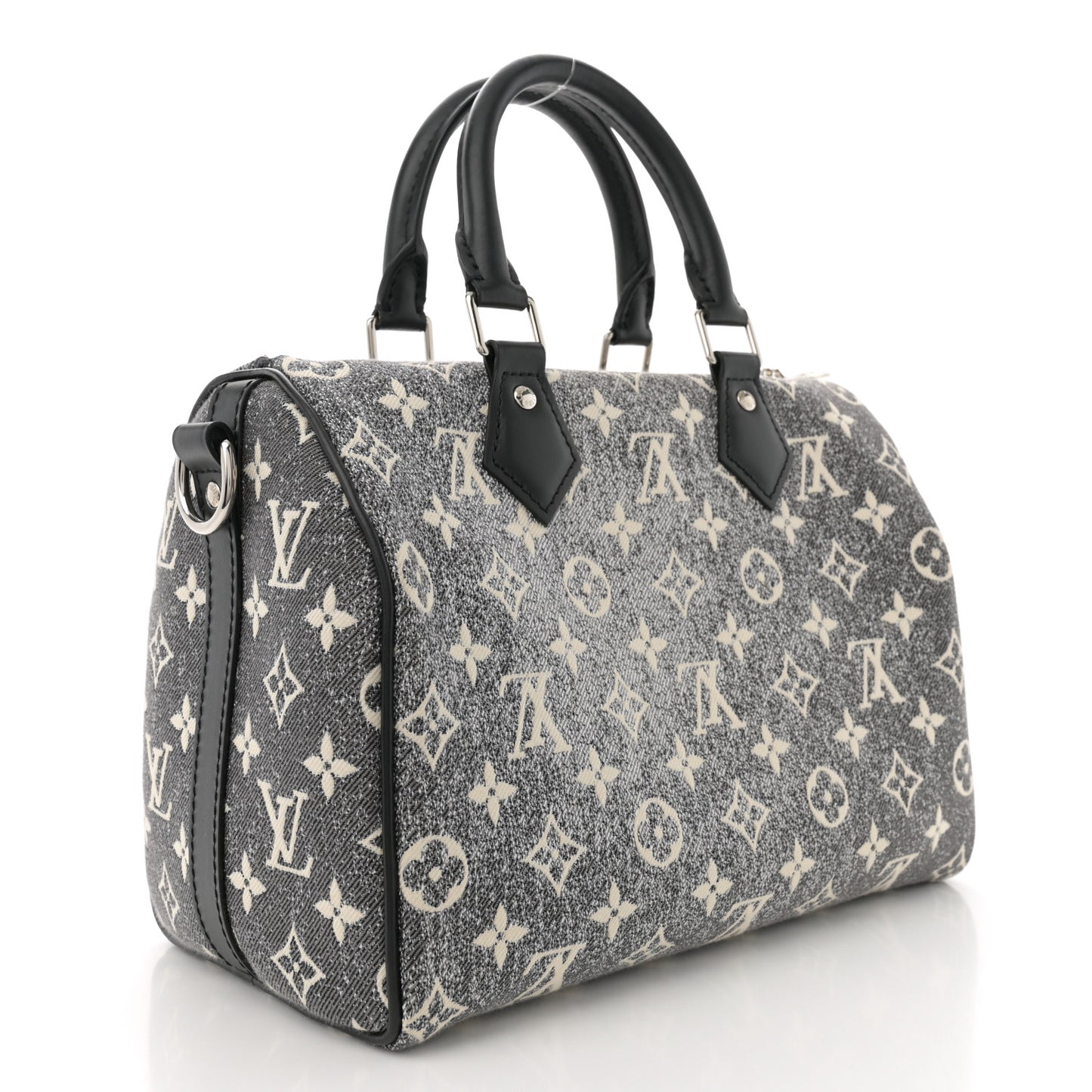 Denim Monogram Jacquard Speedy Bandouliere 25 Black