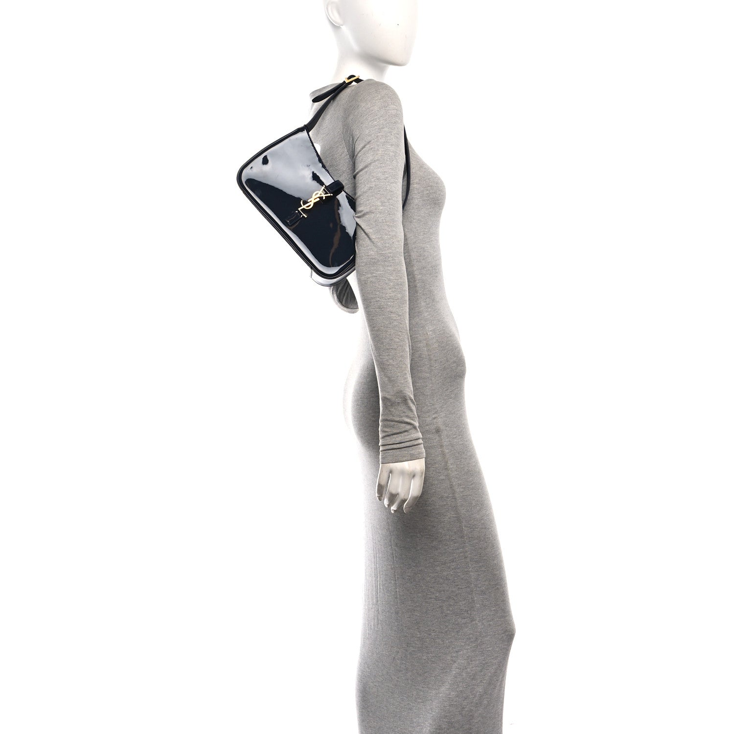 Saint Laurent Patent Le 5 A 7 Hobo Dark Notte 2 of 10