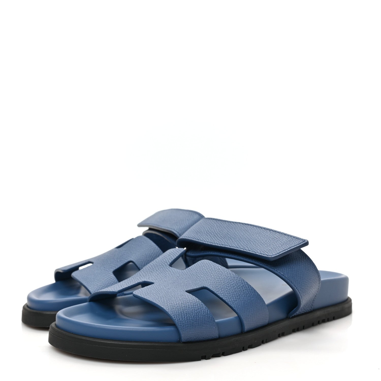Hermes Epsom Womens Chypre Sandals 38 Bleu Bleuet 3 of 9