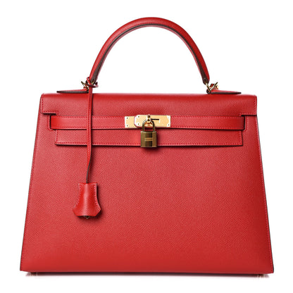 Hermes Epsom Kelly Sellier 32 Rouge Casaque 1 of 39