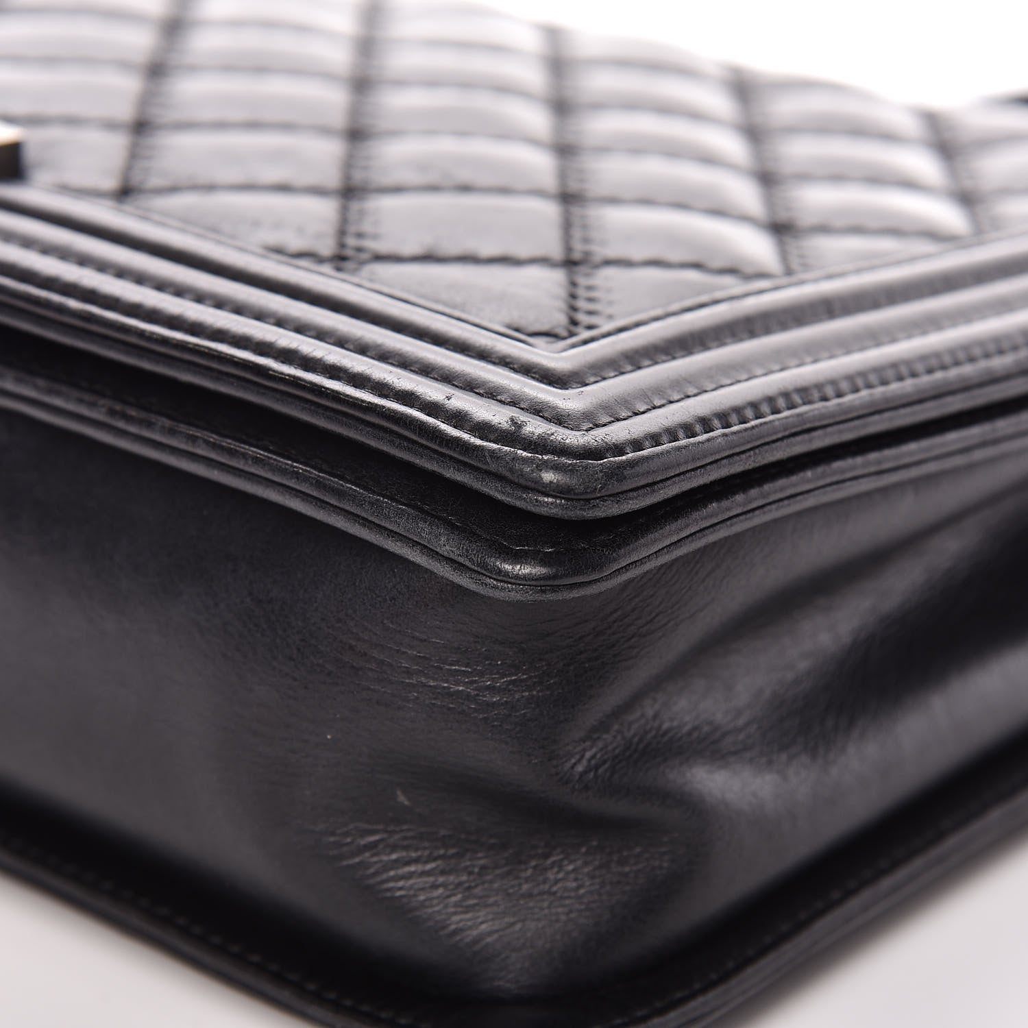 Chanel Calfskin Embossed Stitch Large Boy Flap Black 9 of 19