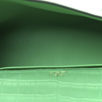 Hermes Matte Alligator Kelly Pochette Vert Comics 5 of 12