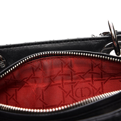 Christian Dior Lambskin Cannage Medium Lady Dior Black 15 of 16