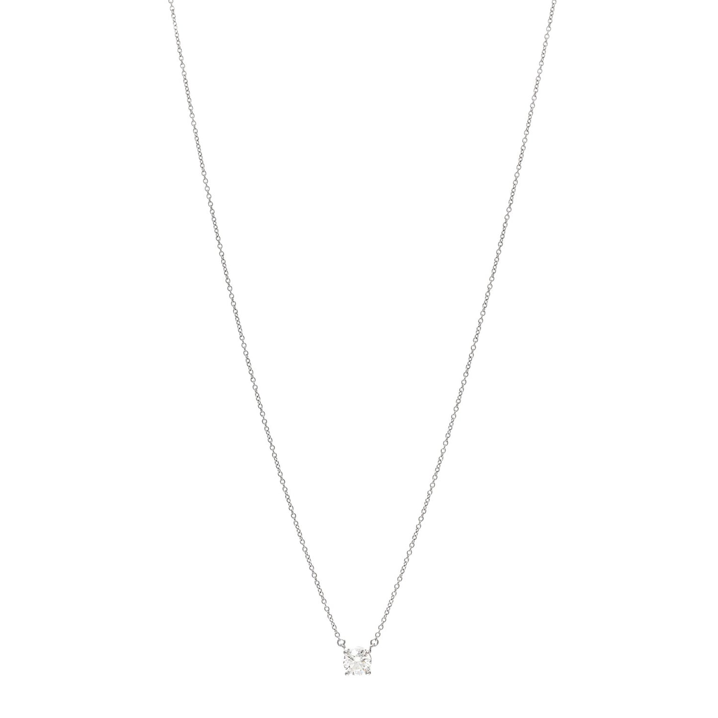 Platinum Diamond .79ct Solitaire Pendant Necklace