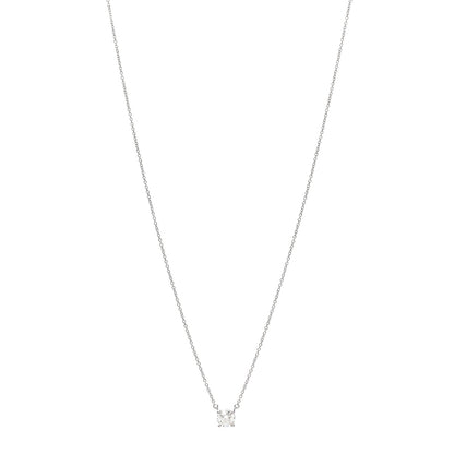 Tiffany Platinum Diamond .79ct Solitaire Pendant Necklace 1 of 5