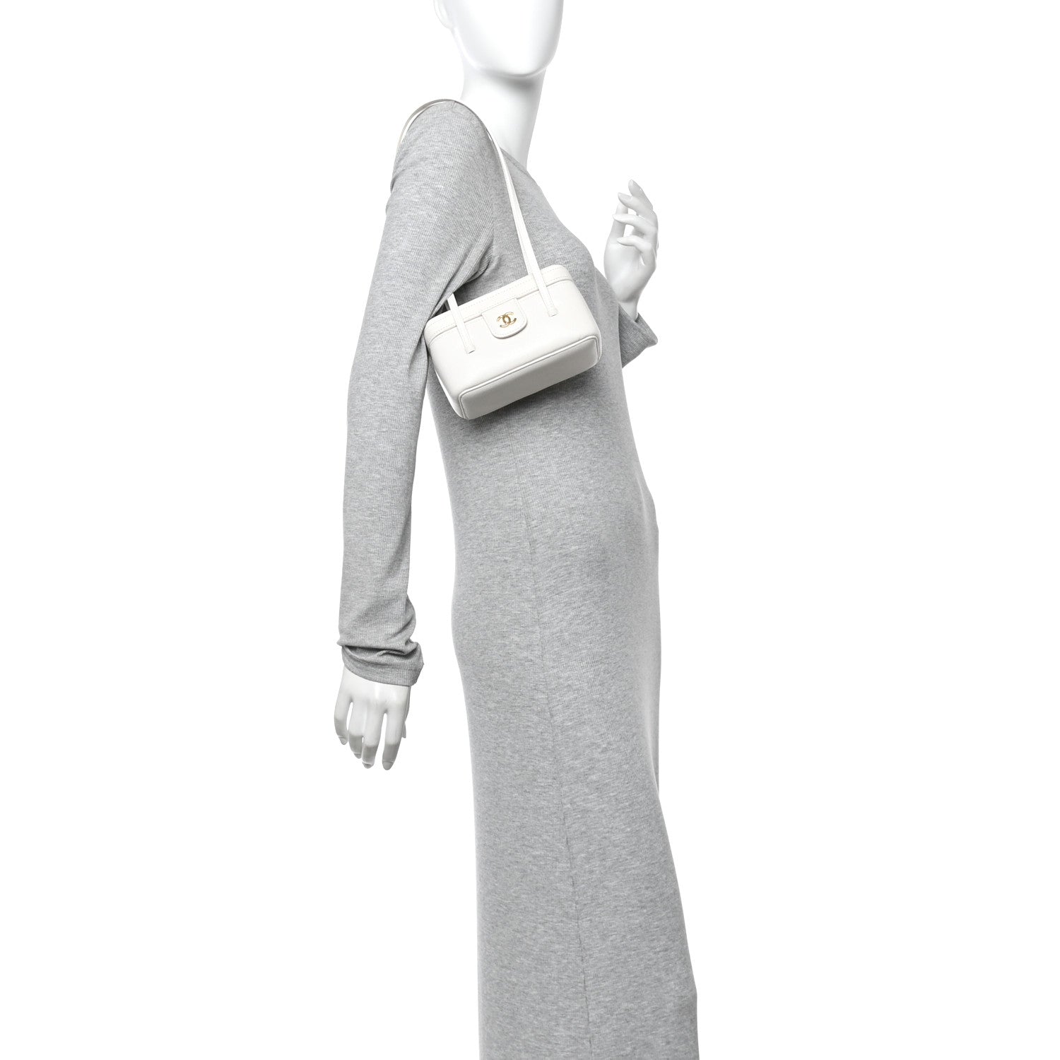 Chanel Shiny Caviar Preppy Coco Long Vanity With Strap White 2 of 10