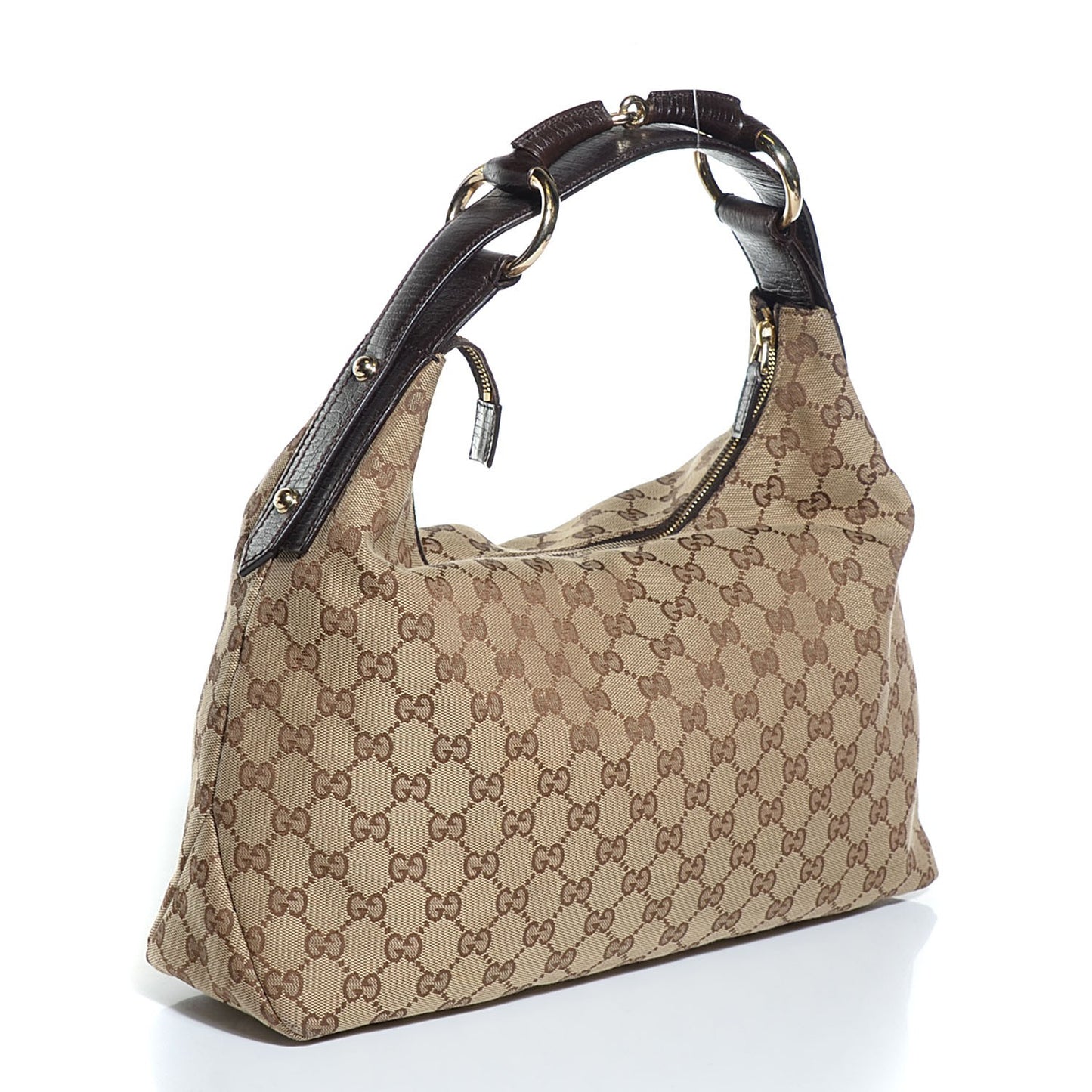 Monogram Medium Horsebit Chain Hobo Dark Brown