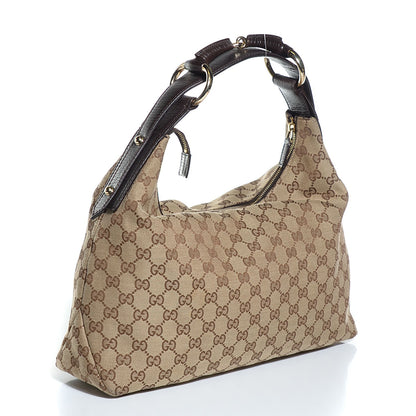 Gucci Monogram Medium Horsebit Chain Hobo Dark Brown 3 of 7