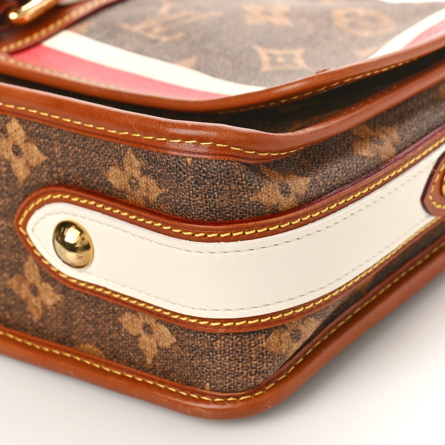 Louis Vuitton Monogram Rayures Tisse Clutch Red 8 of 9