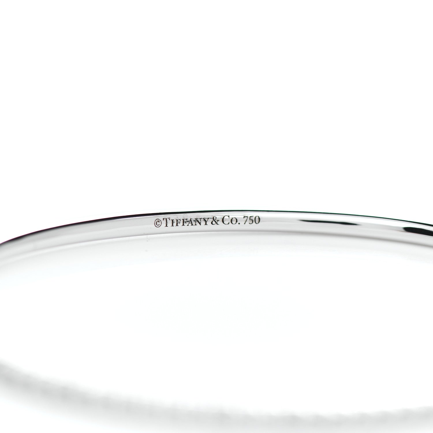 Tiffany 18K White Gold Diamond Metro Bangle Bracelet 4 of 5