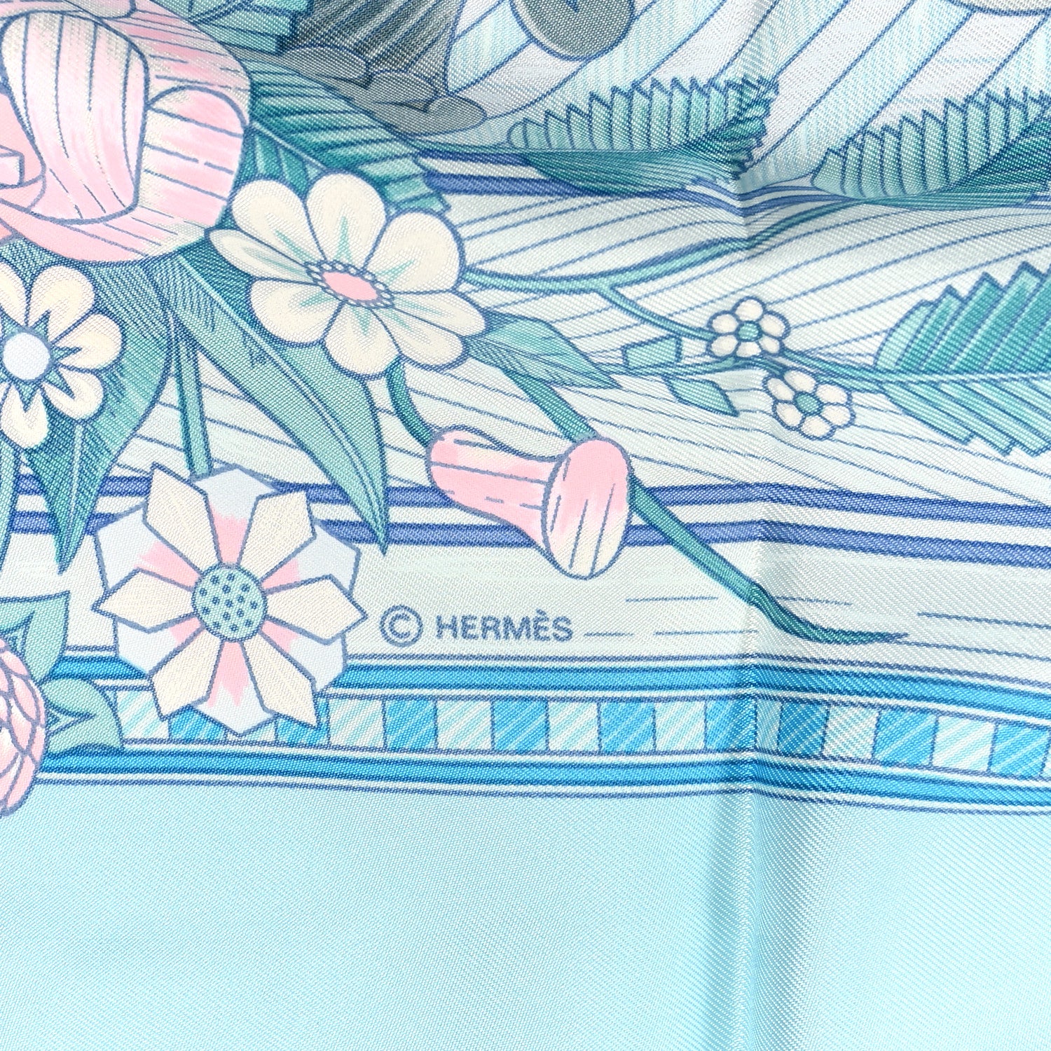 Hermes Silk Jeux De Paille Scarf 90 4 of 5