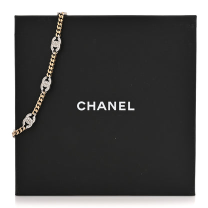 Chanel Crystal Chain CC Link Choker Gold Silver 5 of 5
