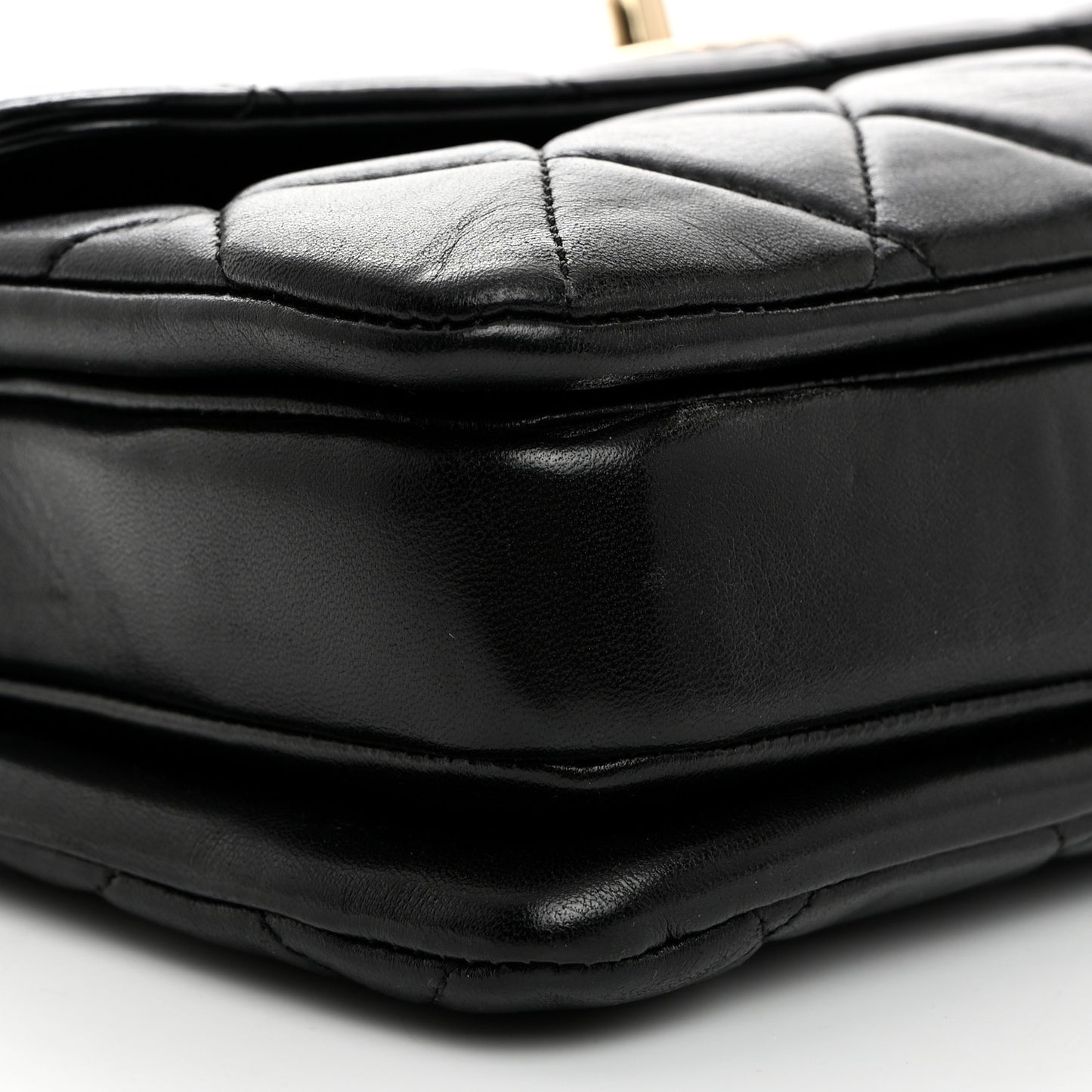 Lambskin Quilted Small Trendy CC Dual Handle Flap Bag Black