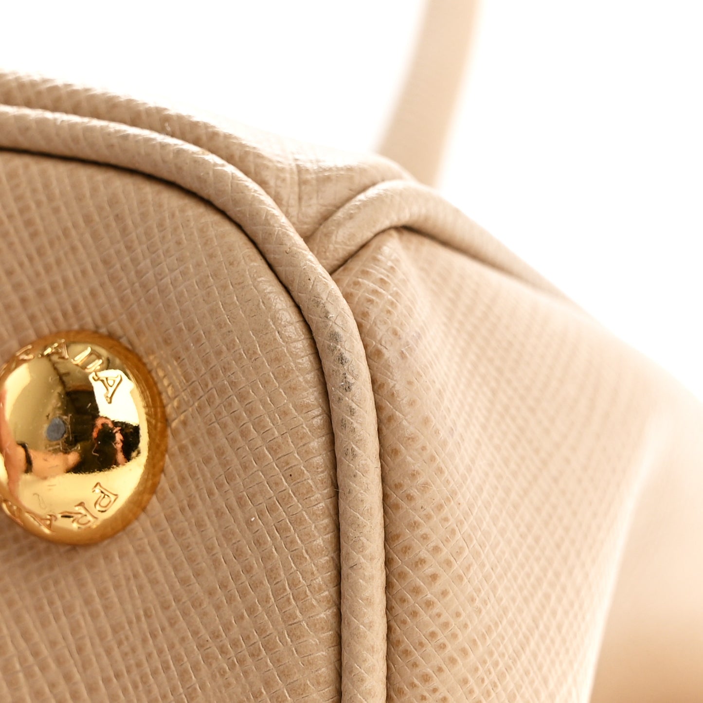Saffiano Lux Mini Galleria Double Zip Tote Sabbia