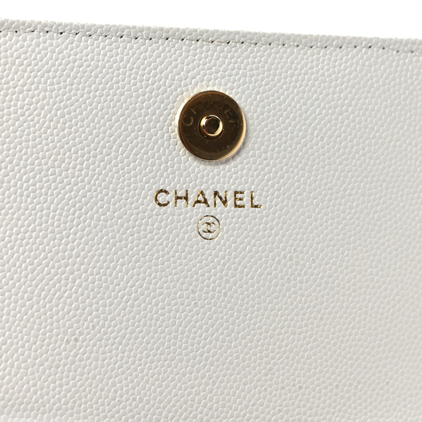 Caviar Quilted Pocket Twins Clutch With Chain White