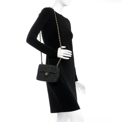 Chanel Denim Quilted Mini Square Flap Black 2 of 7