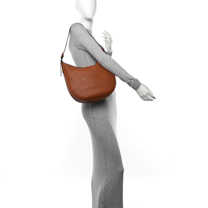 Celine Supple Calfskin Medium Triomphe Heloise Shoulder Bag Tan 1 of 9