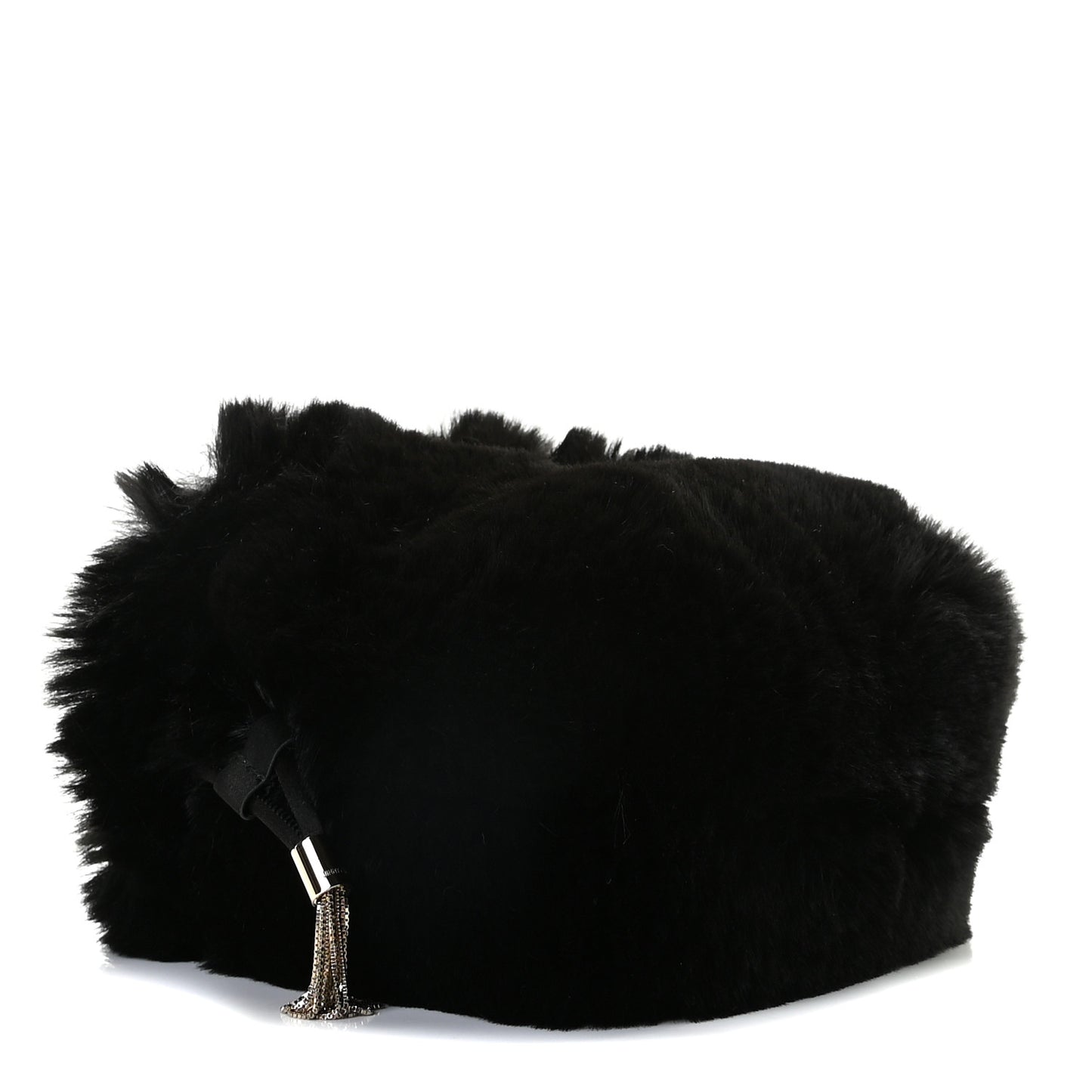 Faux Fur Bucket Bag Black