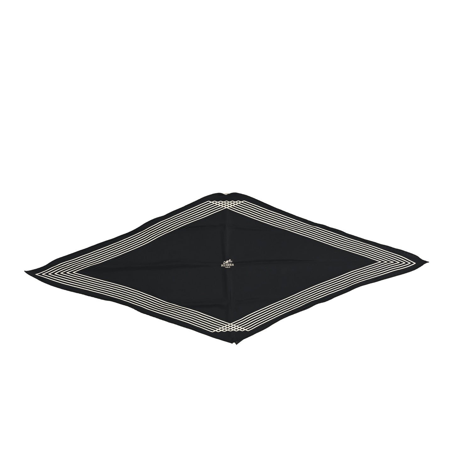 Silk Liste Au Fil Losange Scarf Black